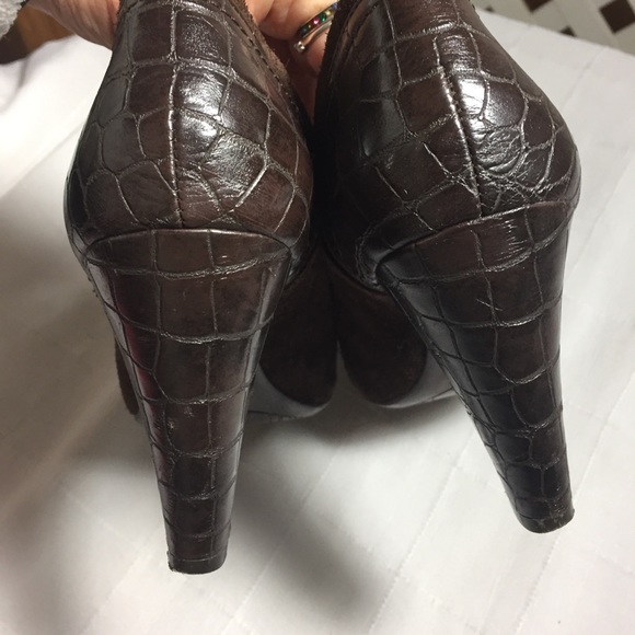 Steampunk Suede chunky open toe shoes 7.5 booties - Picture 4 of 6